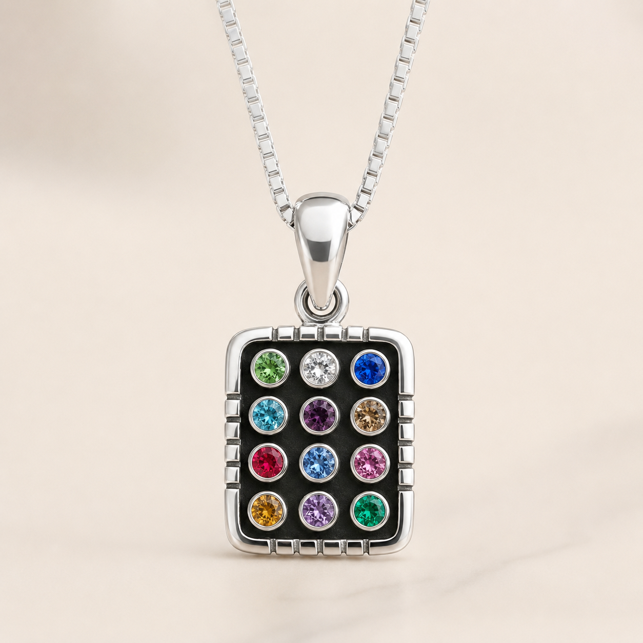 Hoshen Ephod Necklace – Sterling Silver Biblical Stones Pendant from Israel - Bluenoemi Jewelry Necklaces Bluenoemi Bluenoemi  israeli sterling silver jewellery jewelry handmade jewel