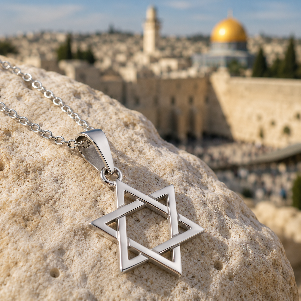 Star of David on Jerusalem stone