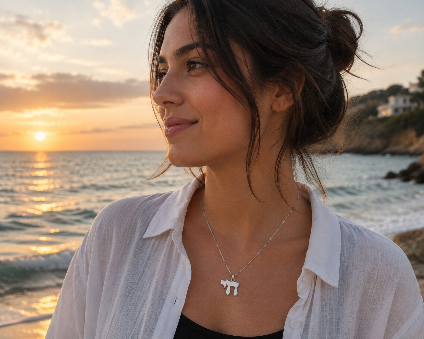 Chai Necklace Sterling Silver – Jewish Symbol of Life Pendant | Handmade Israeli Jewelry - Bluenoemi Jewelry Pendants Bluenoemi Bluenoemi  israeli sterling silver jewellery jewelry handmade jewel
