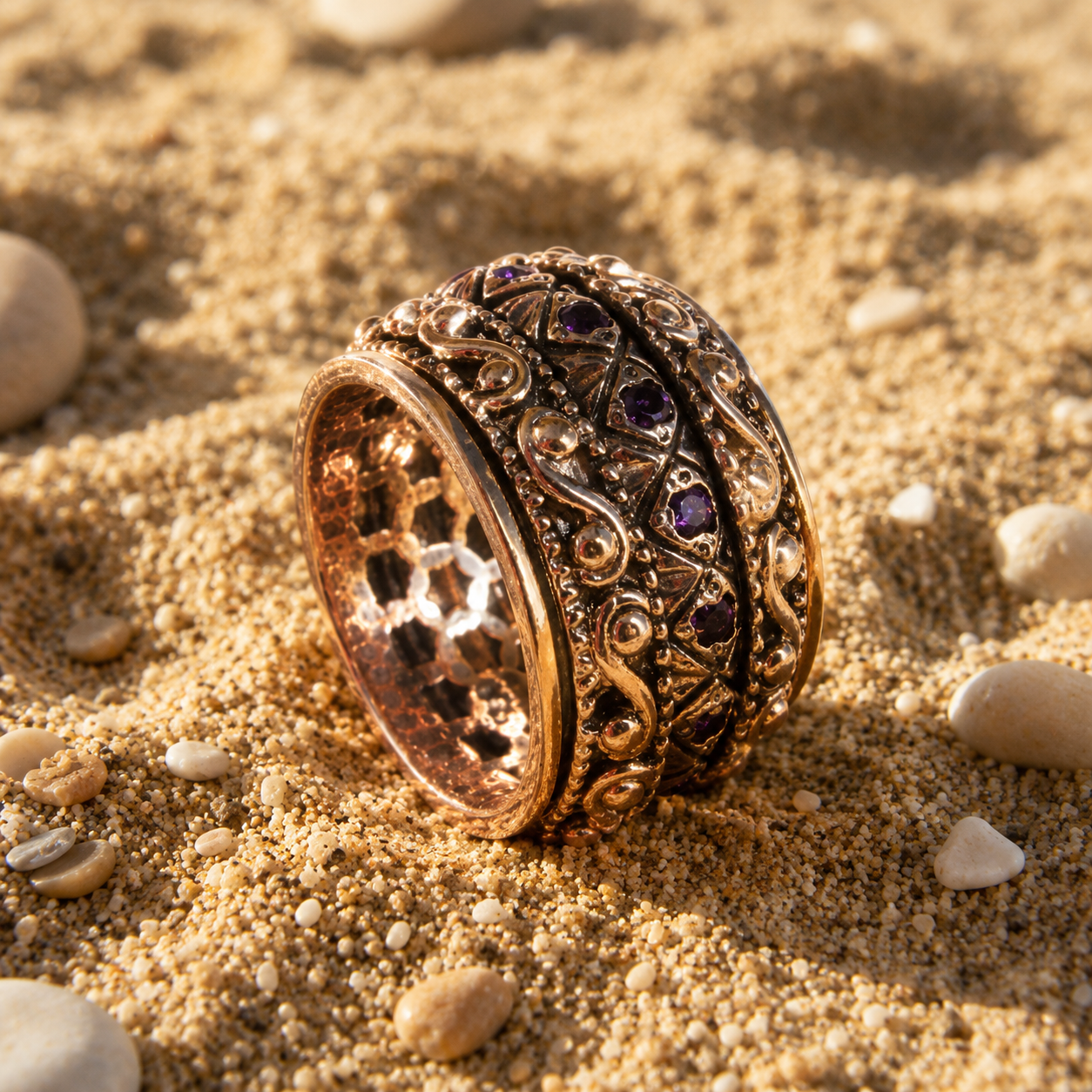 Spinner Ring | Gemstones | Gold & Sterling Silver | Bluenoemi - Bluenoemi Jewelry Rings Bluenoemi Bluenoemi Jewelry  israeli sterling silver jewellery jewelry handmade jewel