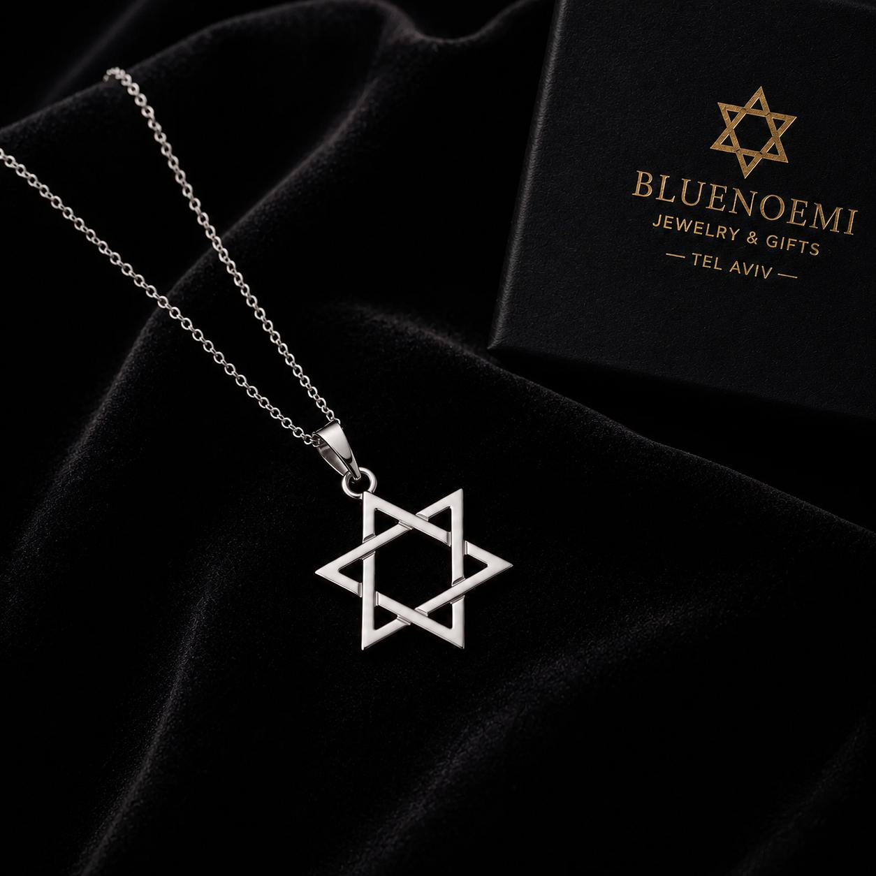 Sterling Silver Star of David Necklace | Handmade in Israel - Bluenoemi Jewelry Necklaces Bluenoemi Bluenoemi  israeli sterling silver jewellery jewelry handmade jewel