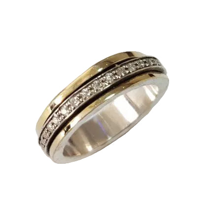 spinner ring silver gold unisex