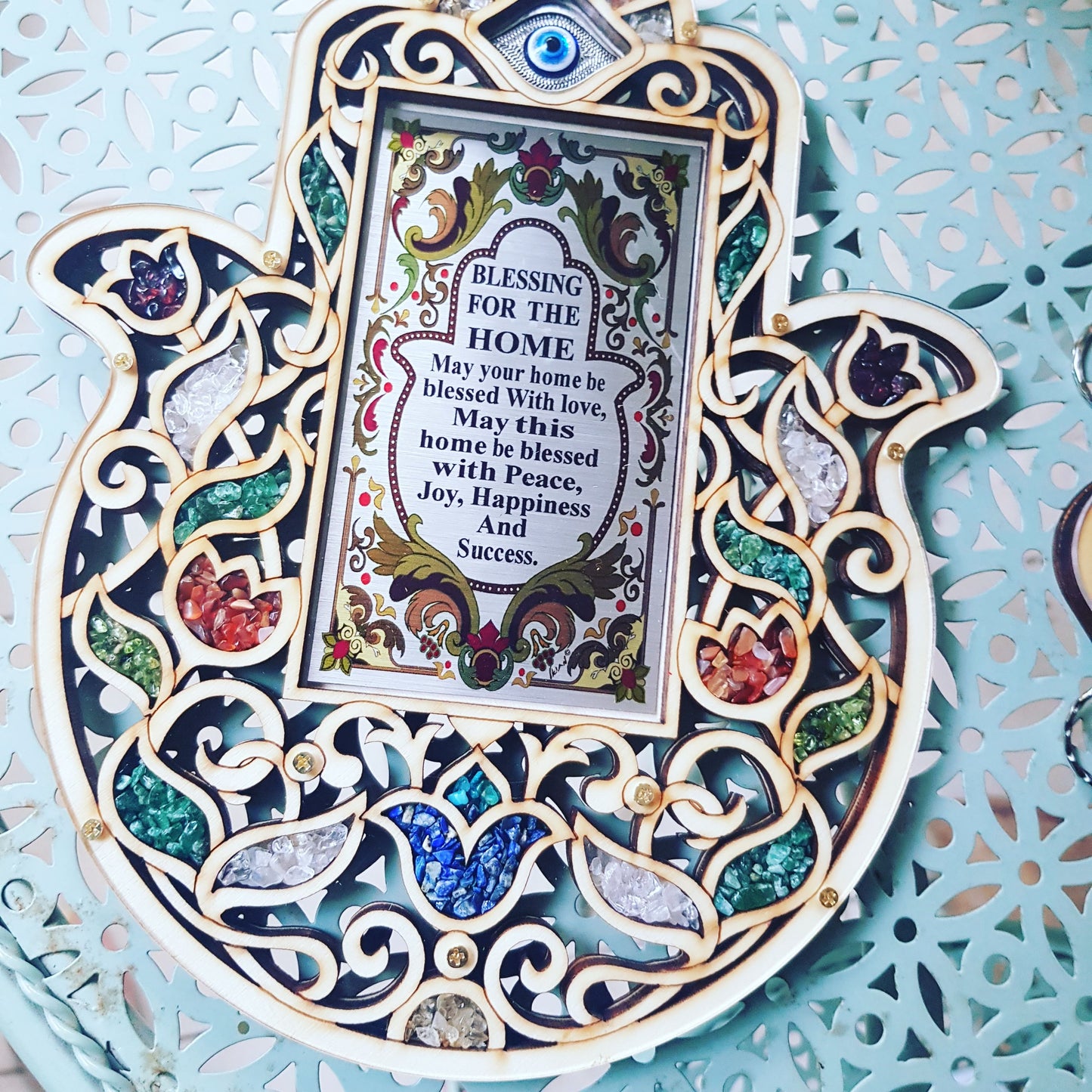 Hamsa Wall Decor from Israel – Colorful Home Blessing | Bluenoemi