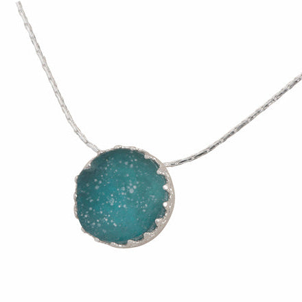 Roman Glass Israeli Sterling Silver Delicate Necklace, ancient glass jewelry from Israel