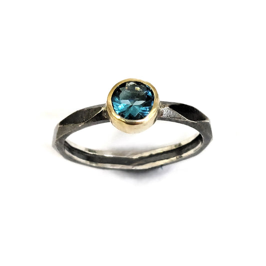 Bluenoemi Israeli Jewelry | Silver Gold 9KT ring for woman | Stacking rings