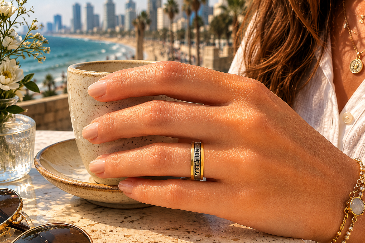 Ani LeDodi Spinner Ring – Sterling Silver & Gold Hebrew Meditation Ring | Handmade Israeli Jewelry - Bluenoemi Jewelry Rings Bluenoemi Bluenoemi  israeli sterling silver jewellery jewelry handmade jewel