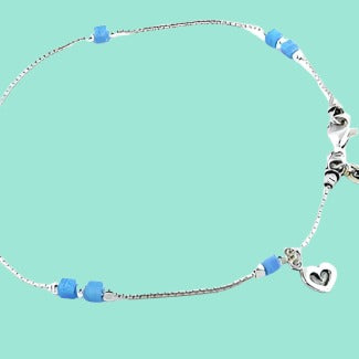 Bluenoemi Anklets Copy of Sterling Silver Anklet for Women with an heart charm