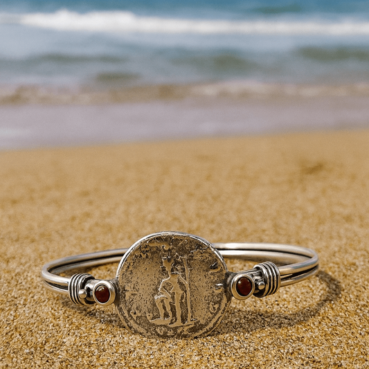 Bluenoemi Bracelets Old Coin Bracelet for Woman Israeli sterling silver jewelry