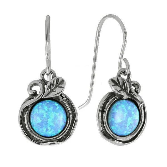 Bluenoemi Earrings Sterling silver pomegranate earrings set Blue Opals