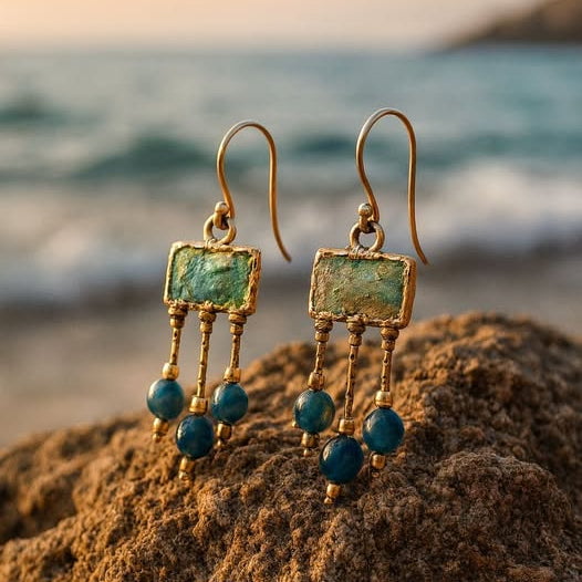 Bluenoemi Jewelry Best Seller Roman Glass & Gifts Roman Glass Earrings | Sterling Silver Israeli Jewelry