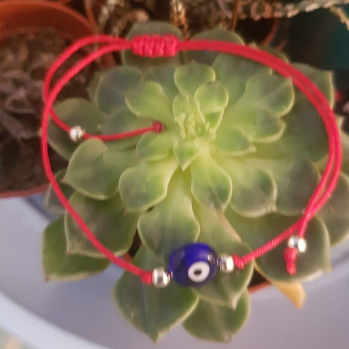 Kabbalah Red String Bracelet for Protection. Jewish Red Kabbalah Jewelry with Evil Eye. White