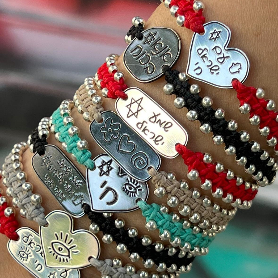 Macrame and silver bracelets - Bluenoemi