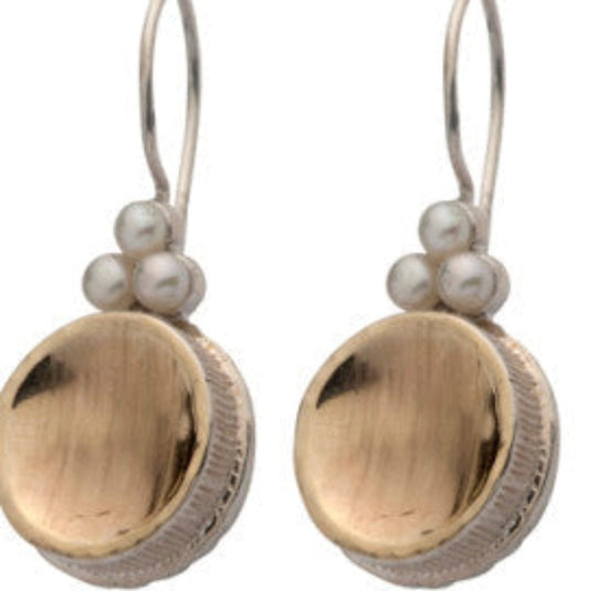 Bluenoemi Jewelry Earrings 925 Silver and 9 K Gold earrings