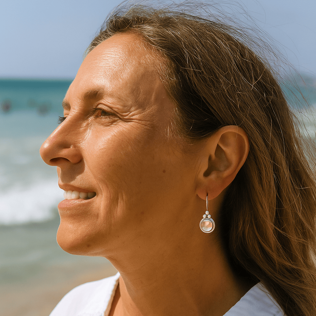 Bluenoemi Jewelry Earrings 925 Silver and 9 K Gold earrings