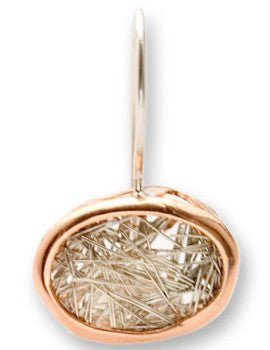 Bluenoemi Jewelry Earrings clear 925 Silver and 9 K Gold earrings