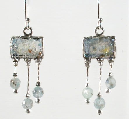 Bluenoemi Jewelry Earrings roman glass jewelry Roman glass Earrings.