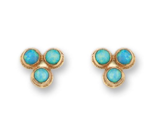 Bluenoemi Jewelry Earrings Sאוג Gold Earrings for woman Blue Opal designer Earrings