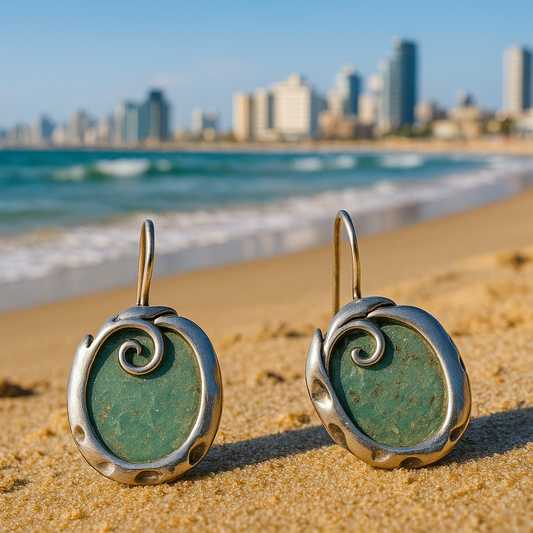 Bluenoemi Jewelry Earrings Sterling Silver earrings Israeli roman glass jewelry / israelische schmuck