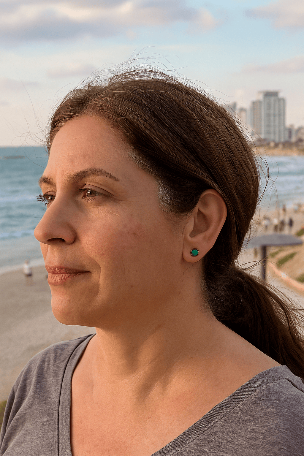 Bluenoemi Jewelry Earrings Stud Earrings for Woman. Blue Opal Israeli 9ct gold earrings