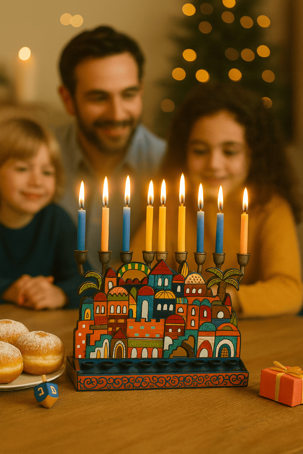 Bluenoemi Jewelry Home-Decor Bluenoemi Designer Hanukkah Candles Menorah Gift