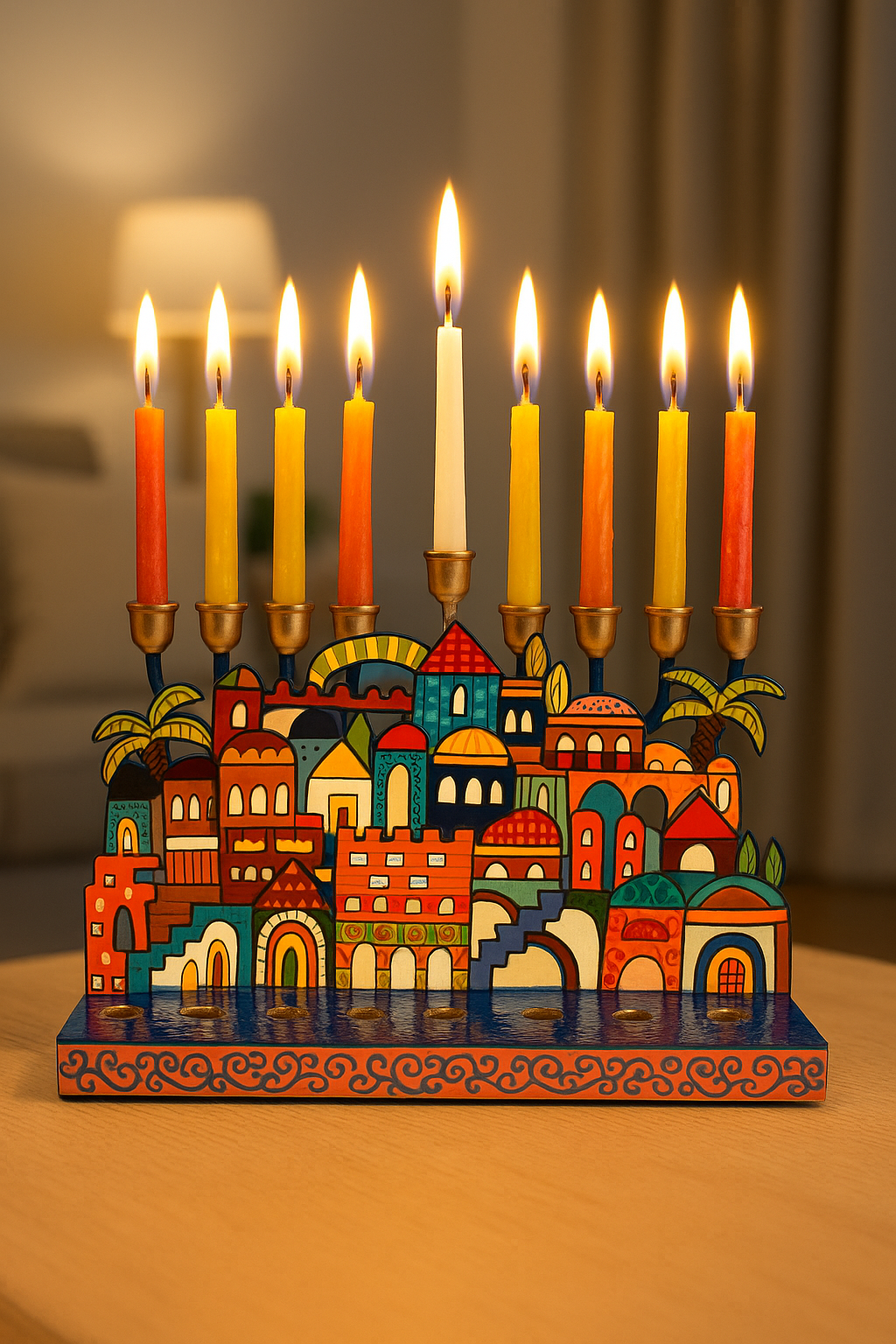 Bluenoemi Jewelry Home-Decor Bluenoemi Designer Hanukkah Candles Menorah Gift