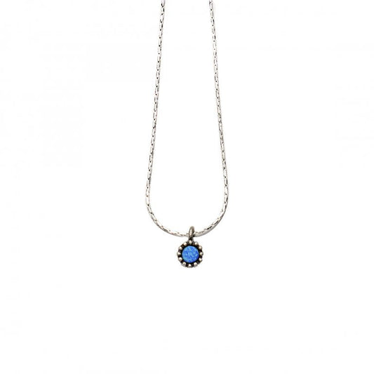Bluenoemi Jewelry Necklaces 45 cm BLue Opal necklace sterling silver pendant