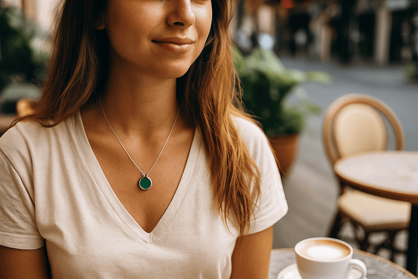 Bluenoemi Jewelry Necklaces 45cm / silver Roman Glass necklace on silver