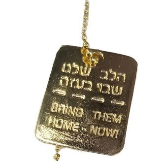 Bluenoemi Jewelry Necklaces Disc Tag to remind the kidnapped citizens from Israel. Bring them Back.