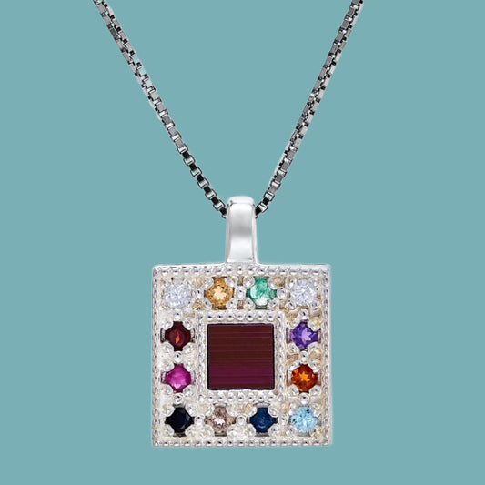 Bluenoemi Jewelry Necklaces Nano Sim Old Bible Silver Hoshen Pendant for woman
