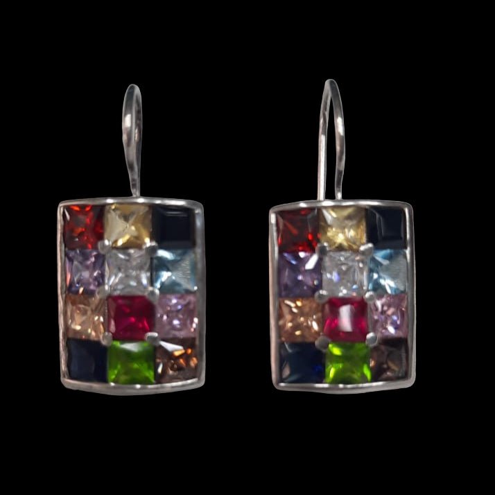 Bluenoemi Jewelry Necklaces & Pendants Ephod Hoshen Stones Sterling Silver Earrings with warovski crystals