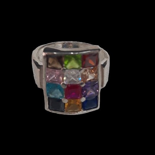 Bluenoemi Jewelry Necklaces & Pendants Ephod Hoshen Stones Sterling Silver Ring set with Swarovski crystals
