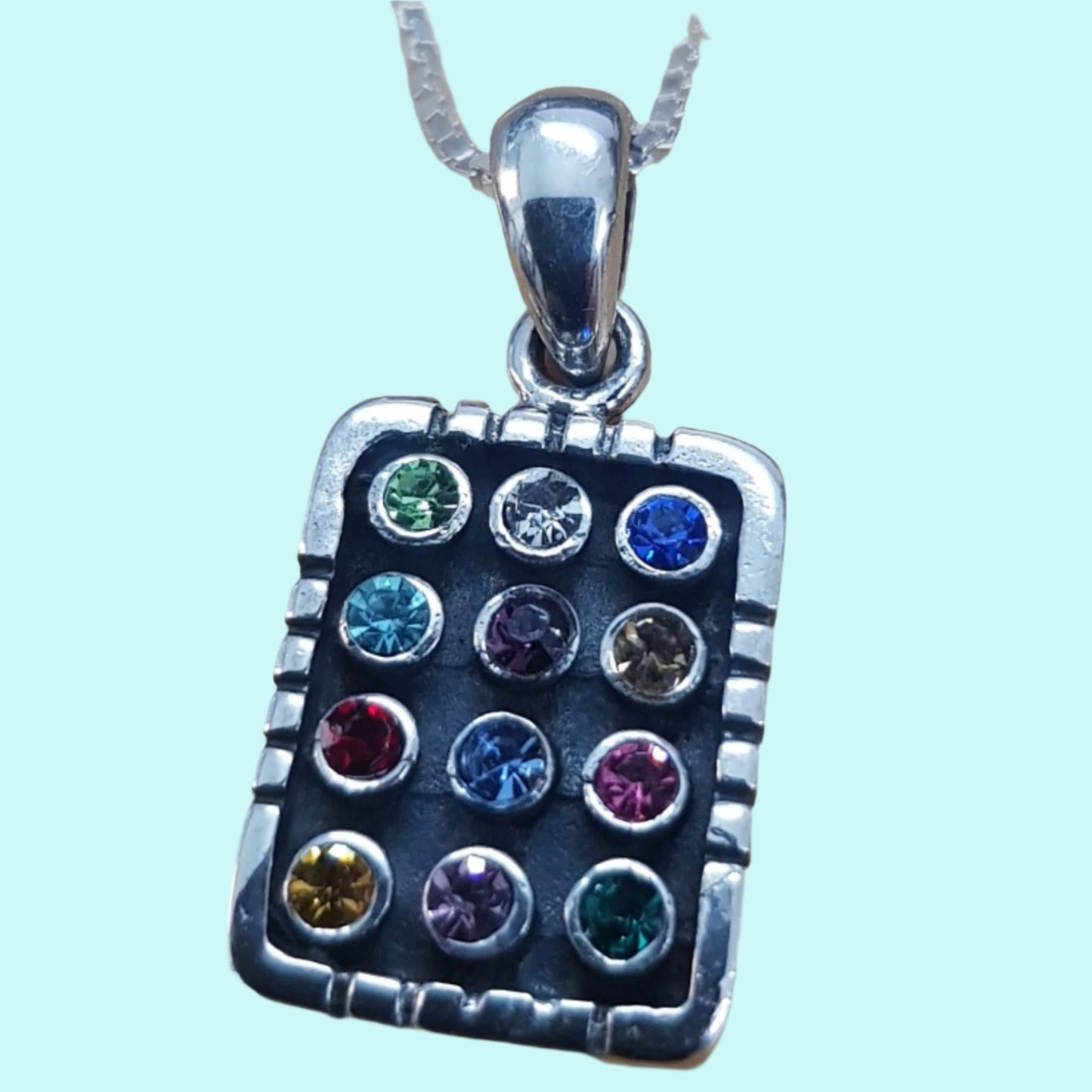 Bluenoemi Jewelry Necklaces & Pendants Hoshen Sterling Silver Necklace Israeli Jewish Gift.