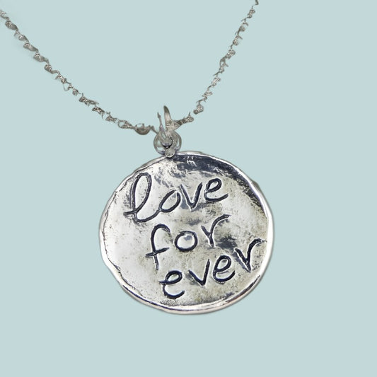 Bluenoemi Jewelry Necklaces & Pendants Silver chain with a Love forever pendant. Necklaces for women.