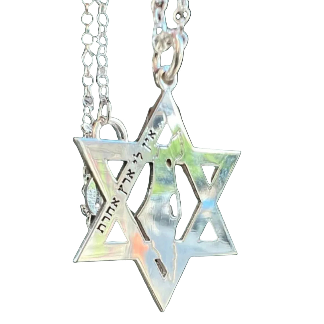 Israeli Star Chain Sterling Silver Star of David & Map of Israel Jewelry Pendants ...