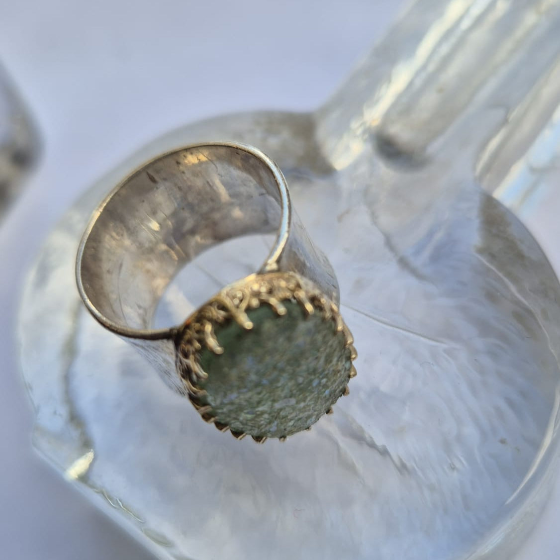 Bluenoemi Jewelry Ring for Woman silver  & Gold set Roman Glass (Copy)