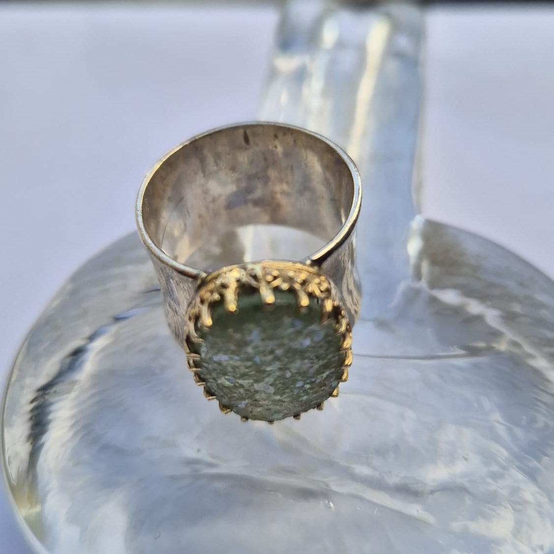 Bluenoemi Jewelry Ring for Woman silver  & Gold set Roman Glass (Copy)