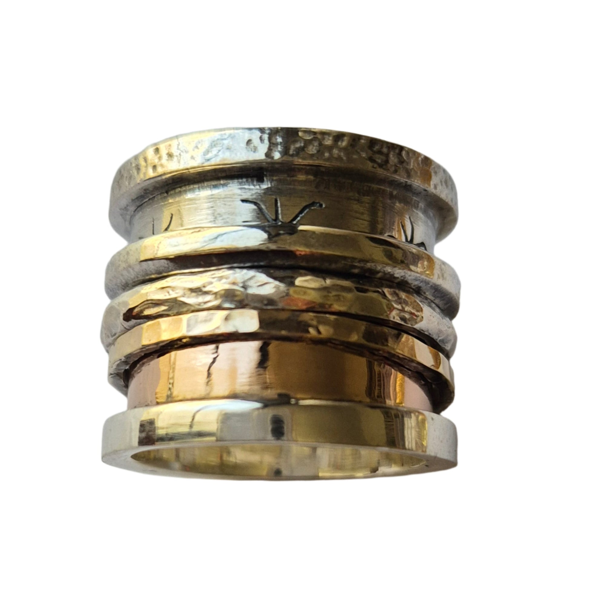 Bluenoemi Jewelry Rings 5 / silver-gold Bluenoemi Spinner ring for man /  for woman / Sterling Silver .925  gold 9 ct
