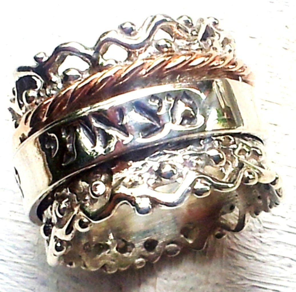 Bluenoemi Jewelry Rings Bluenoemi Israeli spinner fidget rings - Israeli Ring Silver & Gold