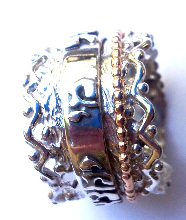 Bluenoemi Jewelry Rings Bluenoemi Israeli spinner fidget rings - Israeli Ring Silver & Gold