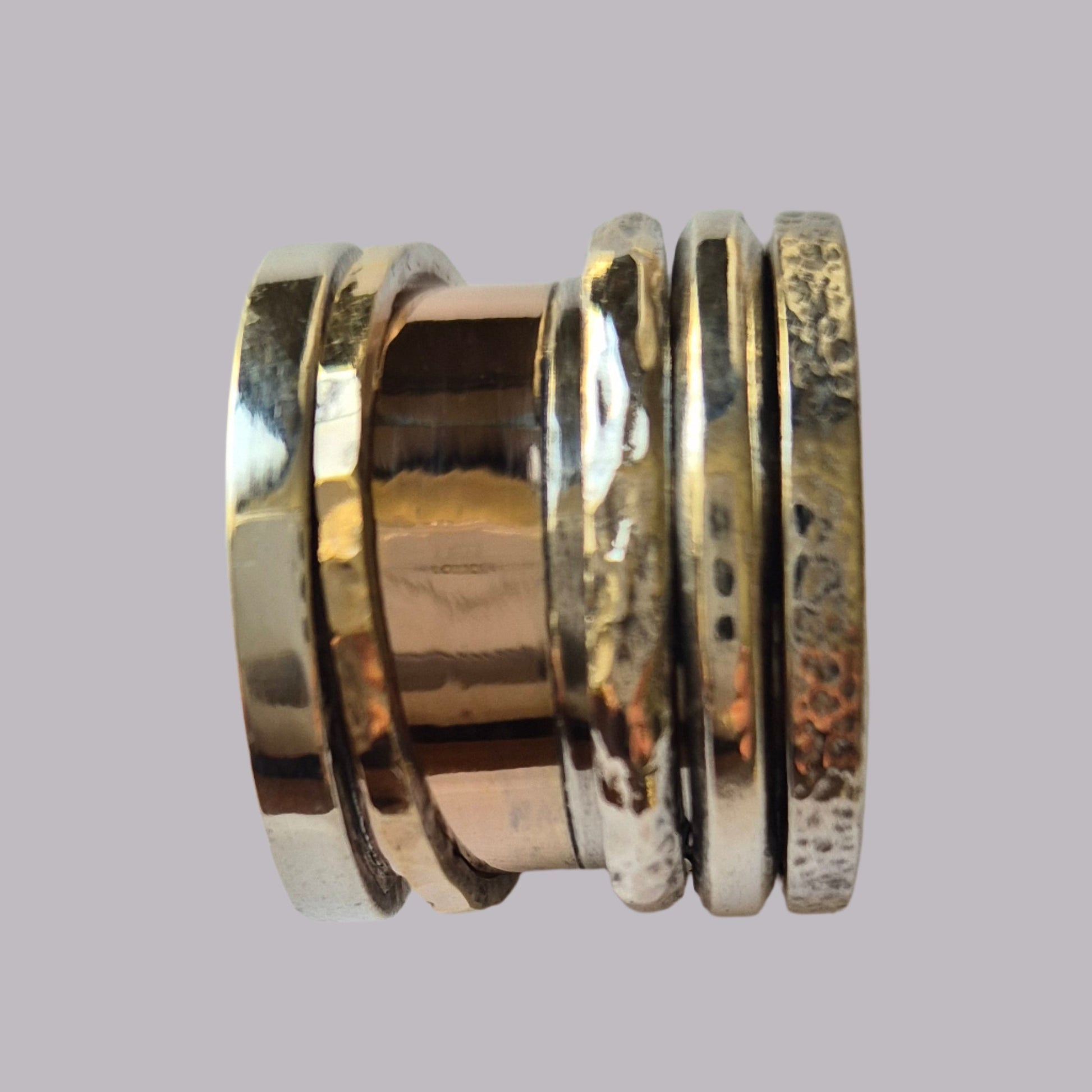 Bluenoemi Jewelry Rings Bluenoemi Spinner ring for man /  for woman / Sterling Silver .925  gold 9 ct