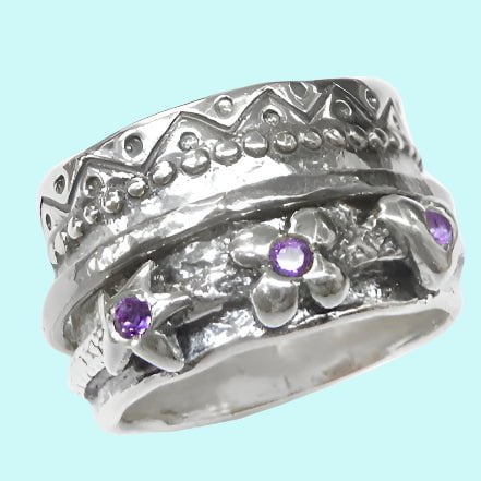 Bluenoemi Jewelry Rings Sterling silver ring for woman with flowers