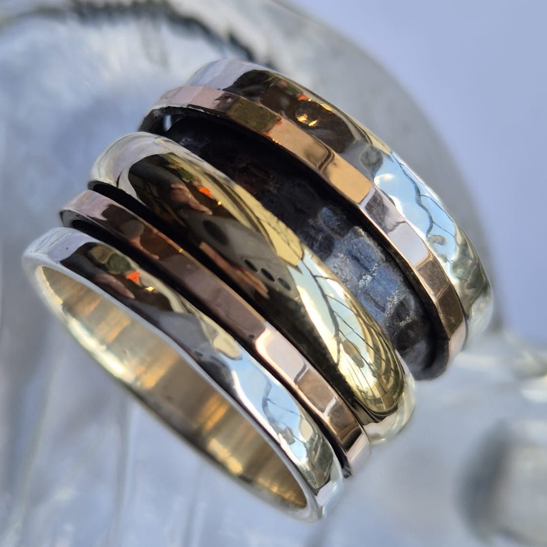 Bluenoemi Jewelry Unisex Spinner ring Silver & Gold
