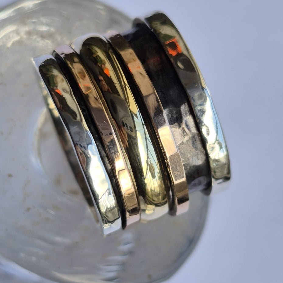 Bluenoemi Jewelry Unisex Spinner ring Silver & Gold