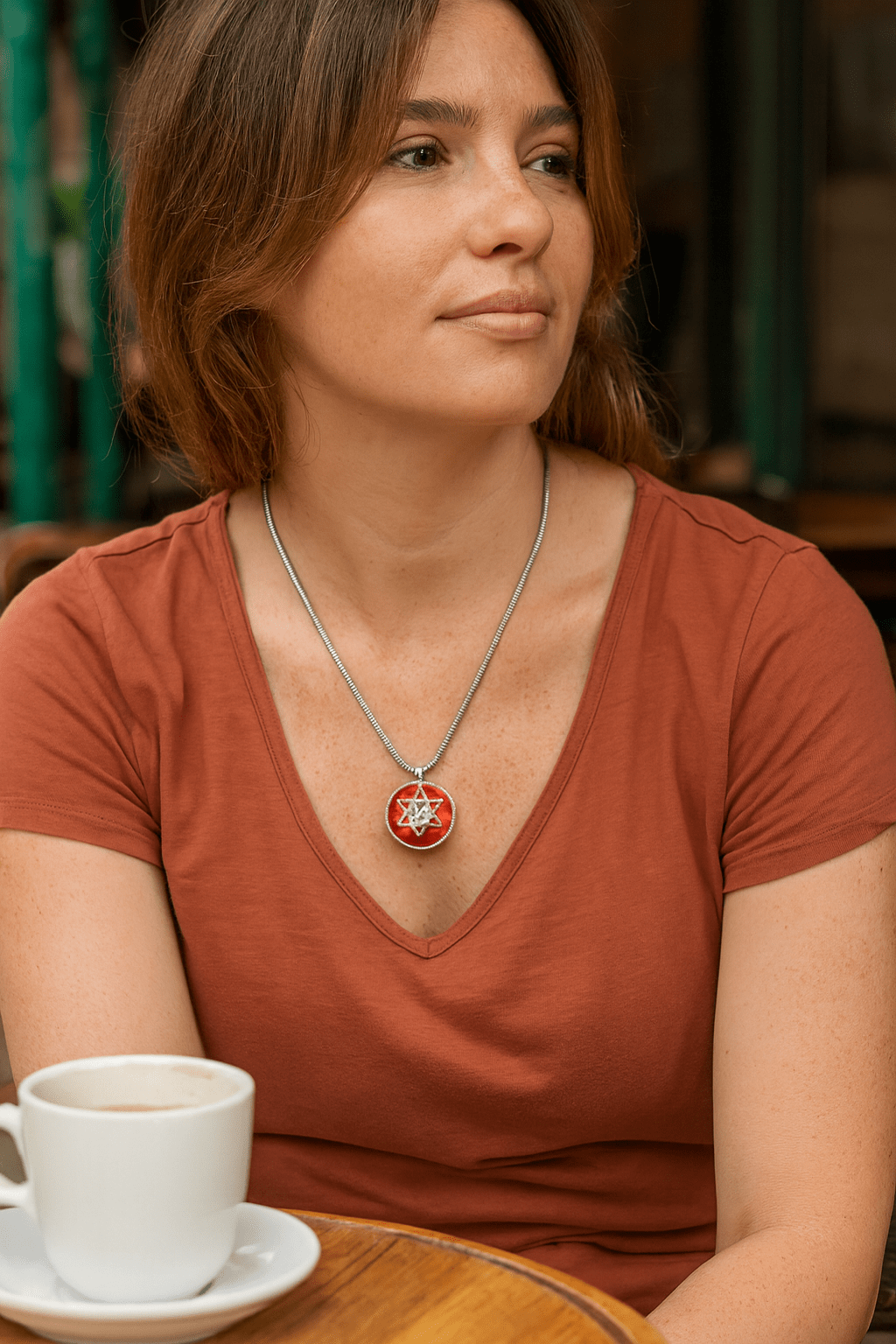 Bluenoemi - My Jewelry Necklaces Star of David Roman Glass Necklace – Sterling Silver Handmade Jewelry from Israel