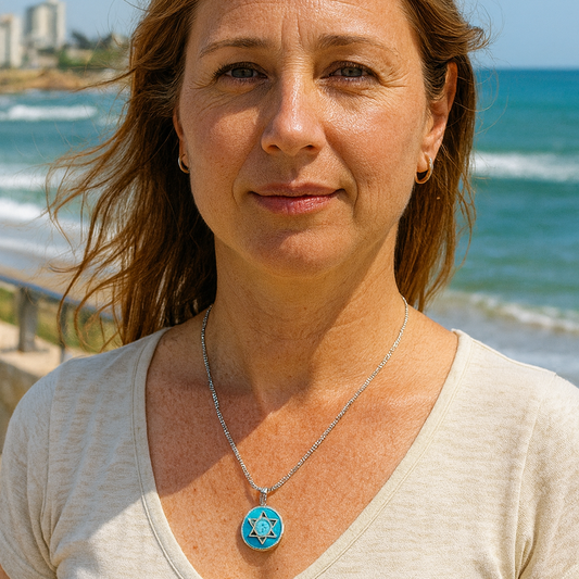 Bluenoemi - My Jewelry Necklaces Star of David Roman Glass Necklace – Sterling Silver Handmade Jewelry from Israel