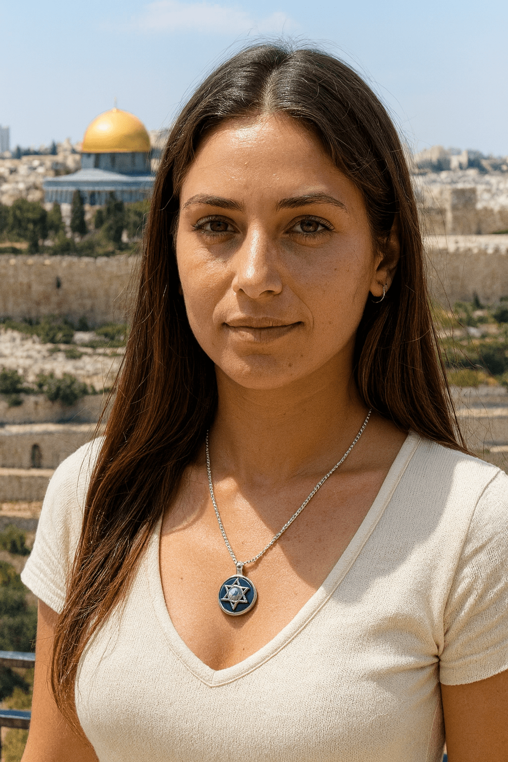 Bluenoemi - My Jewelry Necklaces Star of David Roman Glass Necklace – Sterling Silver Handmade Jewelry from Israel