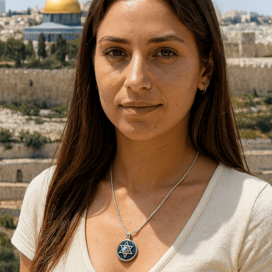 Bluenoemi - My Jewelry Necklaces Star of David Roman Glass Necklace – Sterling Silver Handmade Jewelry from Israel