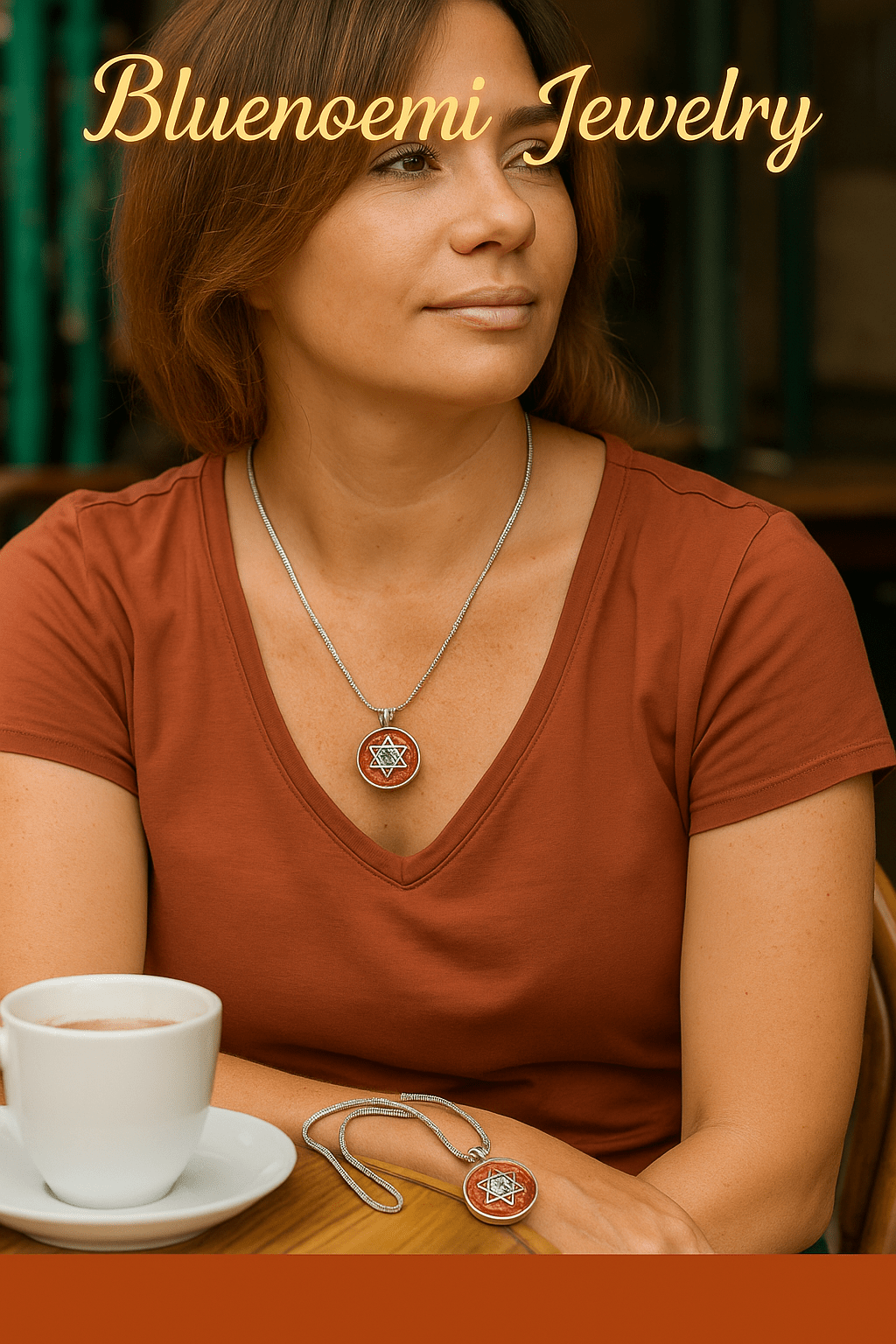 Bluenoemi - My Jewelry Necklaces Star of David Roman Glass Necklace – Sterling Silver Handmade Jewelry from Israel