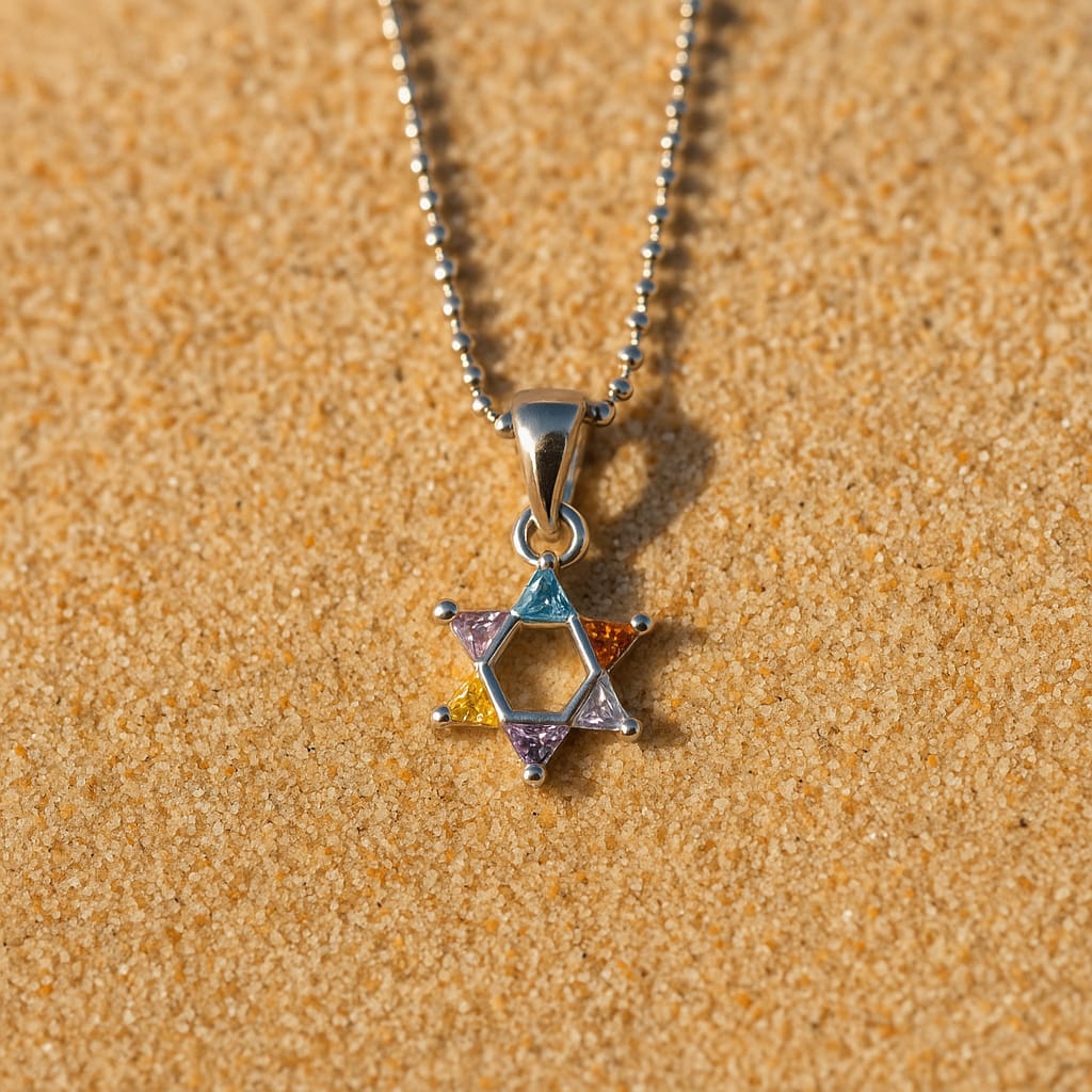 Bluenoemi Necklaces Necklace Star of David for Woman | Sterling Silver Pendant cz Zircons