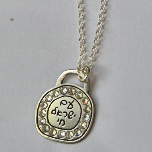 Bluenoemi Necklaces & Pendants Am Israel Chai Sterling Silver Necklace